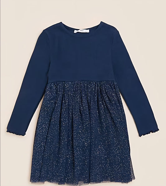 M&S GLITTER TIERED DRESS