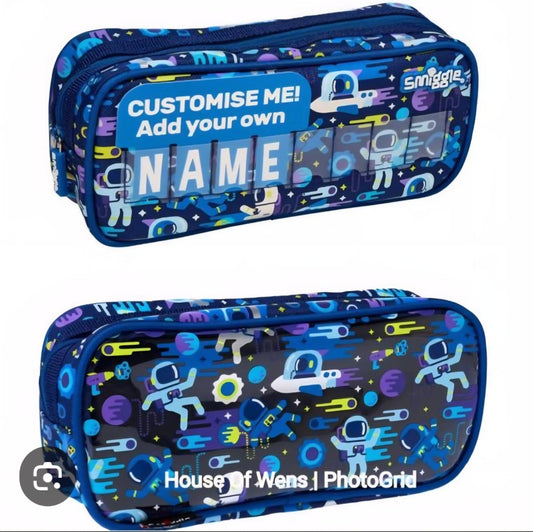 SMIGGLE BLUE SPACE THEMED JUNIOR ID CRUISER PENCIL CASE