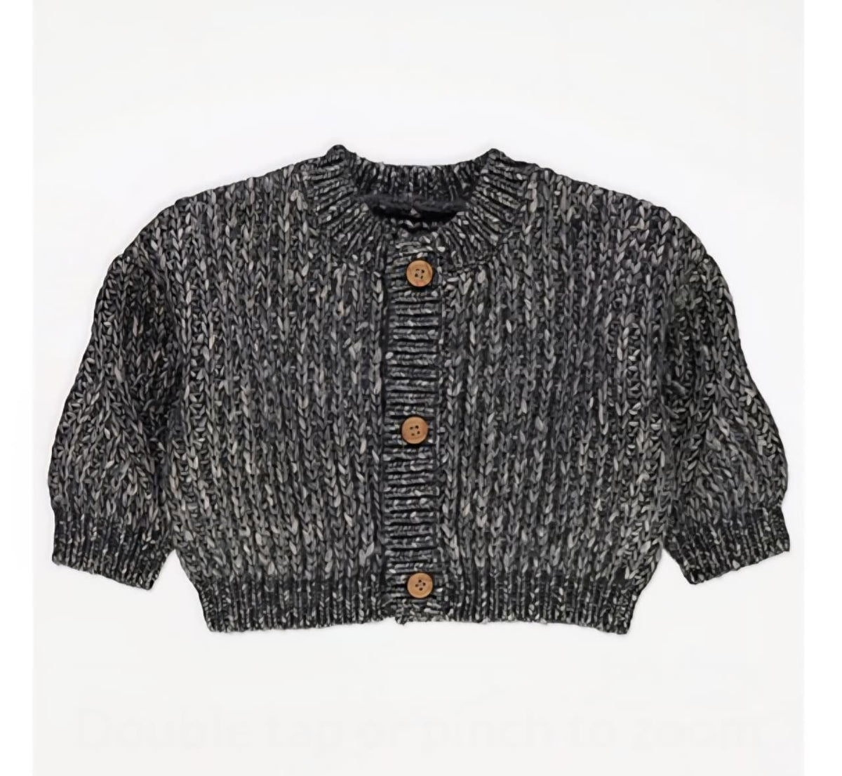 GEORGE DARK GREY CHUNKY KNITTED CARDIGEAN