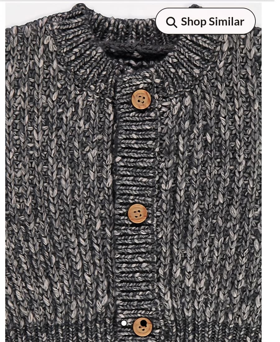 GEORGE DARK GREY CHUNKY KNITTED CARDIGEAN