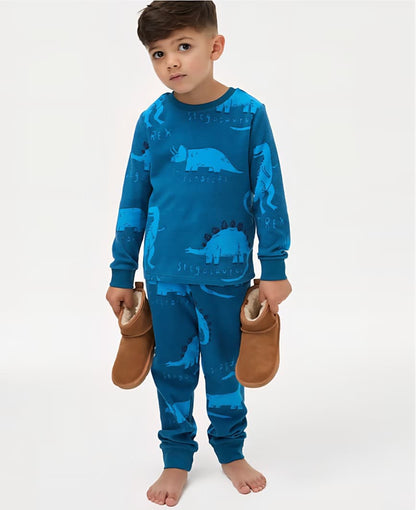 M&S DINOSAUR FLEECE PJ SET