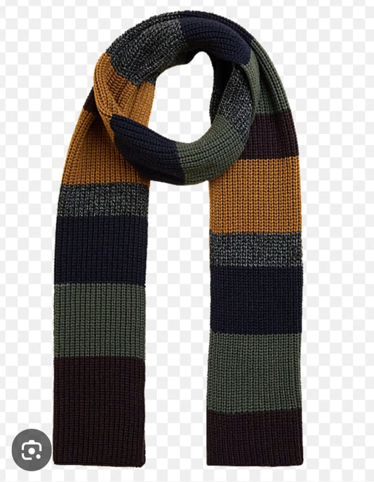 M&S MULTICOLORED KNITTED SCARF