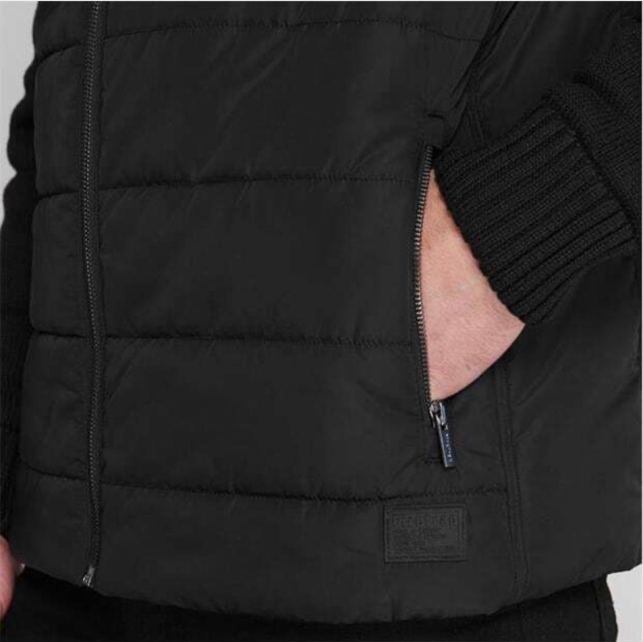FIRETRAP SARTORI MEN BLACK PADDED PUFFER JACKER