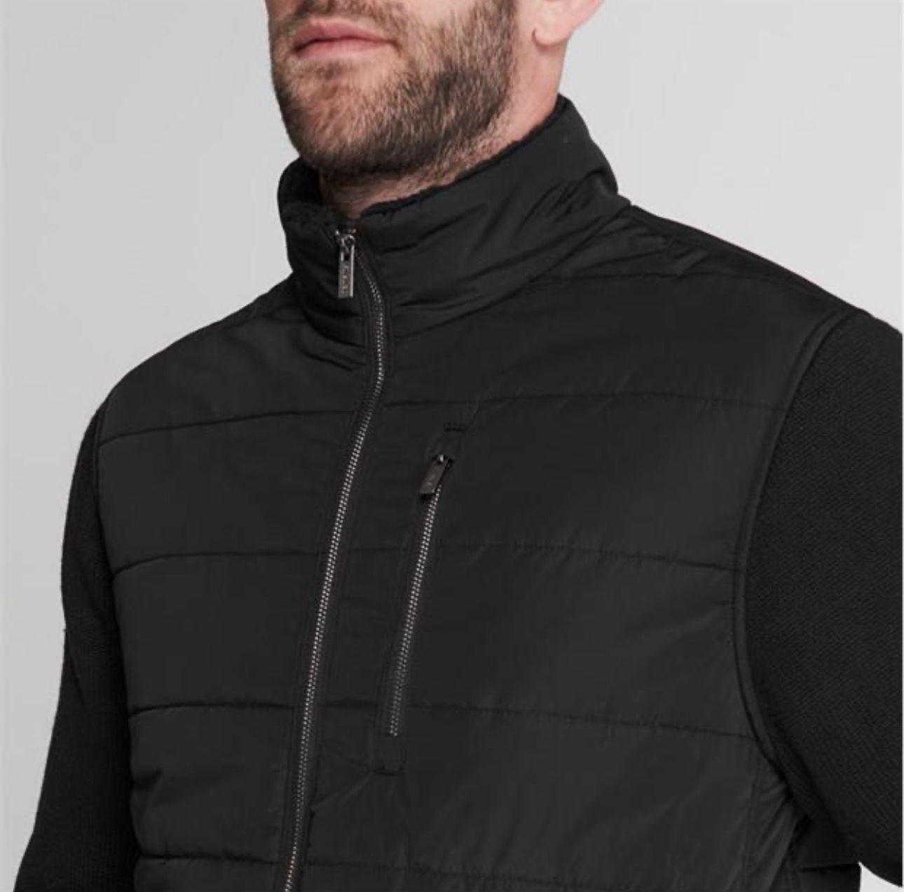 FIRETRAP SARTORI MEN BLACK PADDED PUFFER JACKER