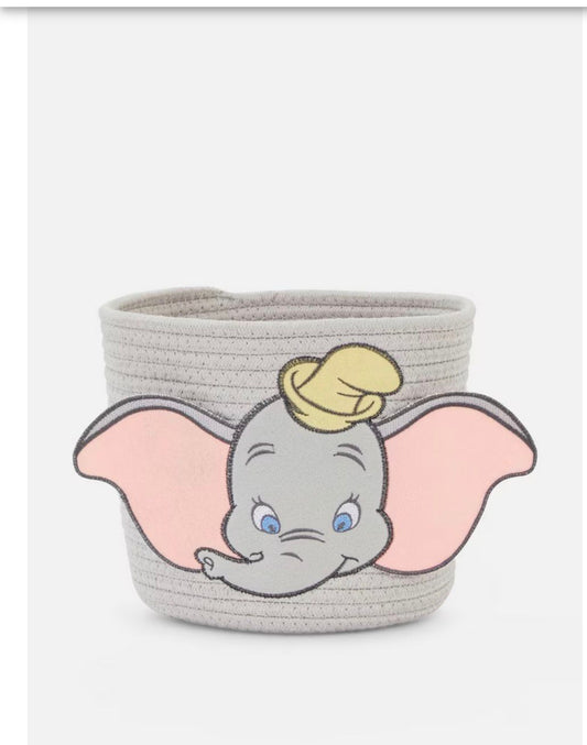 PRIMARK GREY DISNEY DUMBO WOVEN BASKET