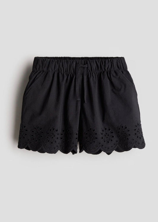 PRIMARK BLACK SHORTS WITH LACE DETAILS BOW TIE ON ELASTIC WAISR