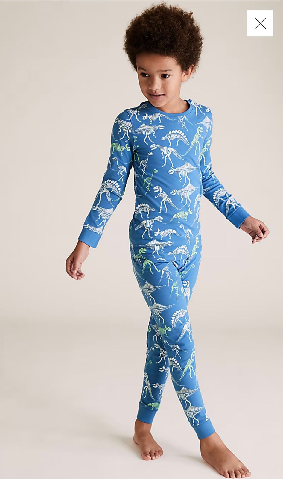 M&S COTTON WITH STRETCH SKINNY FIT PJ SET