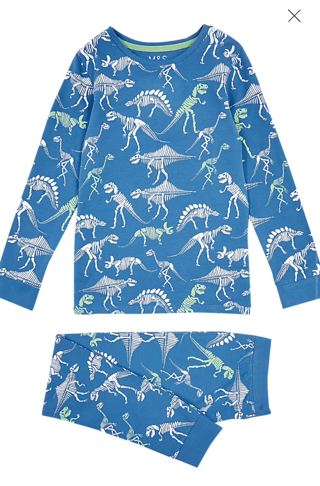 M&S COTTON WITH STRETCH SKINNY FIT PJ SET