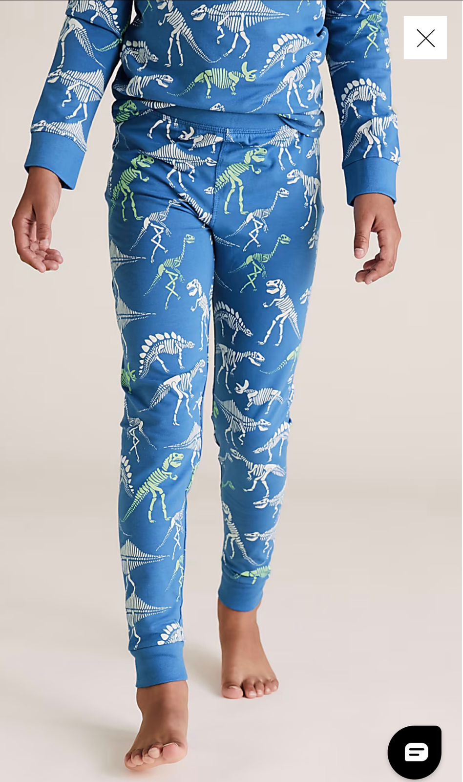 M&S COTTON WITH STRETCH SKINNY FIT PJ SET