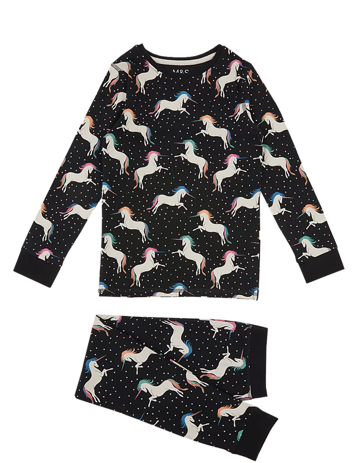 M&S COTTON WITH STRETCH SKINNY FIT PJ SET