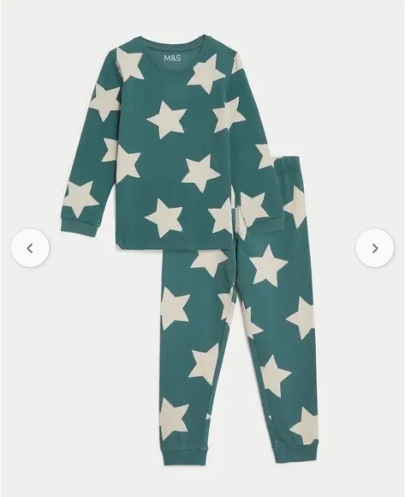 M&S COTTON WITH STRETCH SKINNY FIT PJ SET