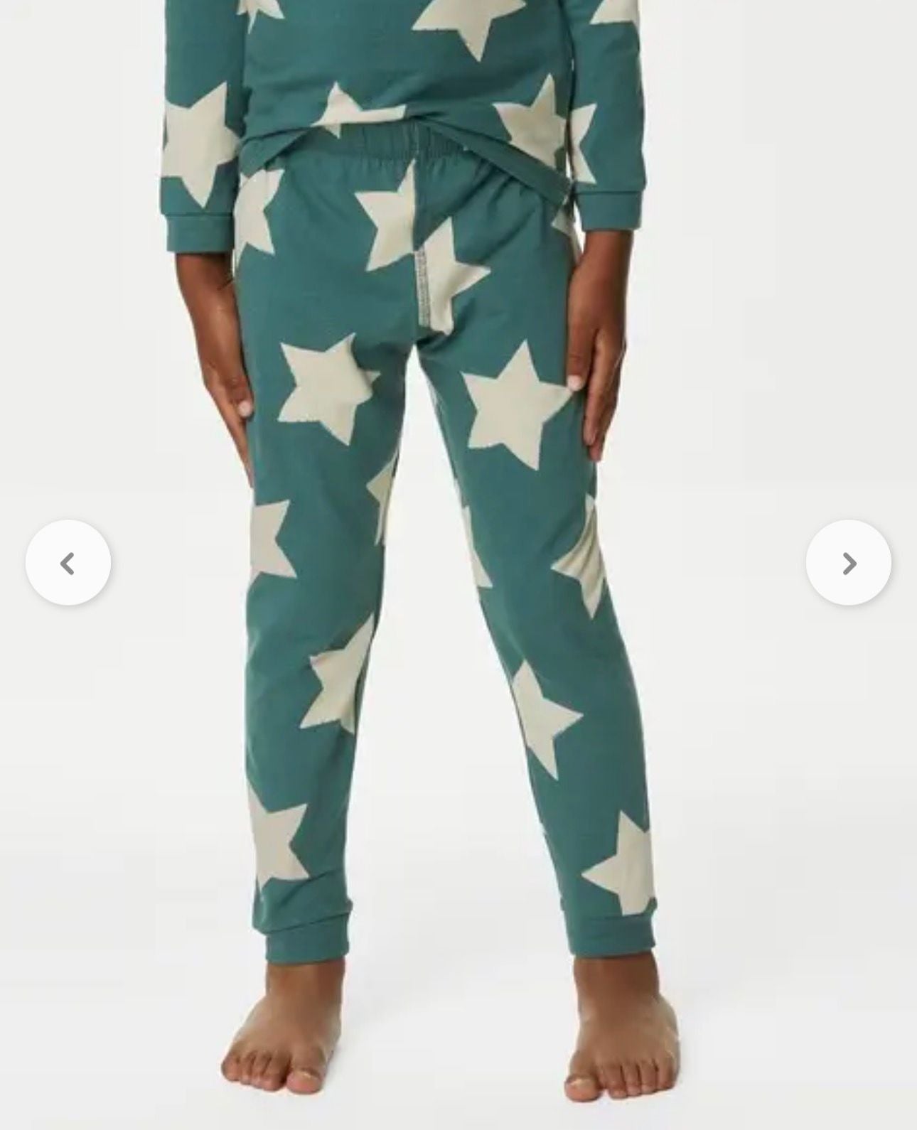 M&S COTTON WITH STRETCH SKINNY FIT PJ SET