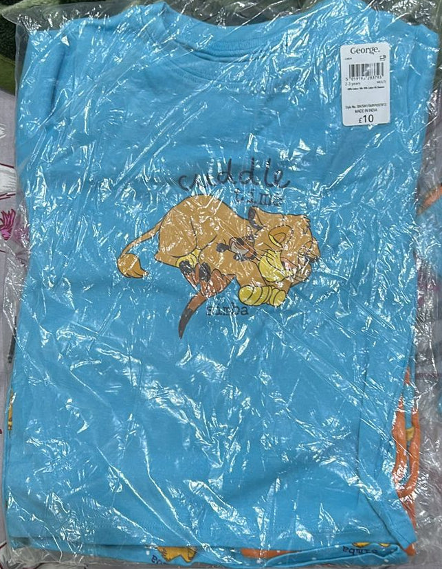 GEORGE CUDDLE TIME SIMBA PJ SET PACK OF 2