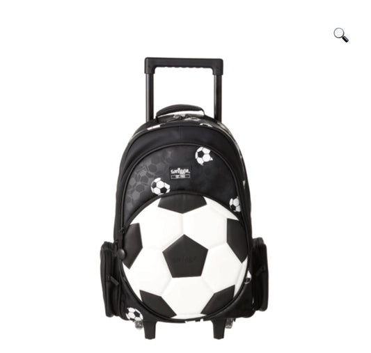 SMIGGLE STRICKER WHITE & BLACK TROLLEY BACKPACK