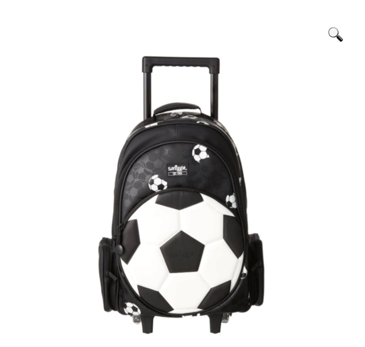 SMIGGLE STRICKER WHITE & BLACK TROLLEY BACKPACK
