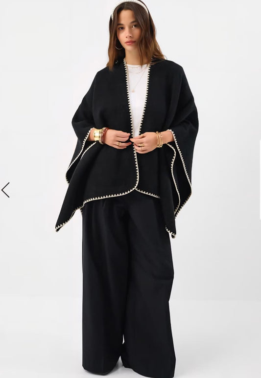 M&S WHIPSTITCH KNITTED PONCHO